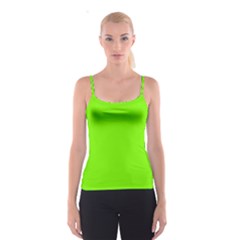 Grass-green-color-solid-background Spaghetti Strap Top by nate14shop
