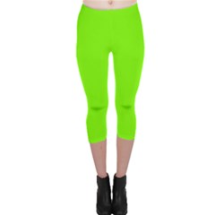 Grass-green-color-solid-background Capri Leggings  by nate14shop