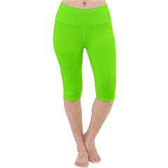 Grass-green-color-solid-background Lightweight Velour Cropped Yoga Leggings by nate14shop