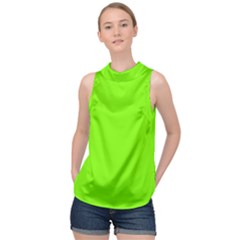 Grass-green-color-solid-background High Neck Satin Top by nate14shop