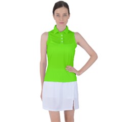 Grass-green-color-solid-background Women s Sleeveless Polo Tee by nate14shop