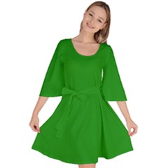 Green Velour Kimono Dress