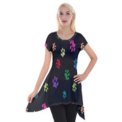 Footprints Short Sleeve Side Drop Tunic by nate14shop