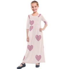 Pattern-004 Kids  Quarter Sleeve Maxi Dress by nate14shop