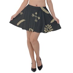 Pattern-dark Velvet Skater Skirt by nate14shop