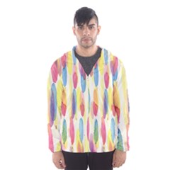 Watercolour-texture Men s Hooded Windbreaker by nate14shop