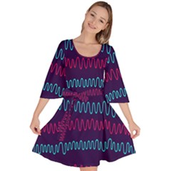 Waves Velour Kimono Dress