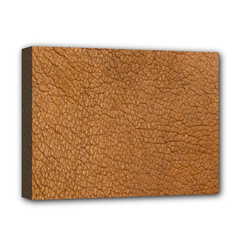 Leather Brown  Deluxe Canvas 16  X 12  (stretched)  by artworkshop