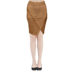 Leather Brown  Midi Wrap Pencil Skirt by artworkshop