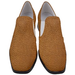 Leather Brown  Women Slip On Heel Loafers