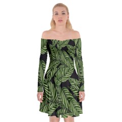  Leaves  Off Shoulder Skater Dress by artworkshop