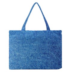 Jeans Blue  Zipper Medium Tote Bag by artworkshop