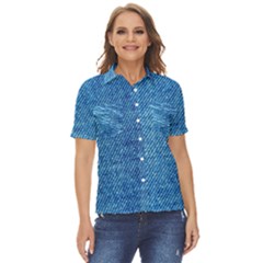 Jeans Blue  Women s Short Sleeve Double Pocket Shirt