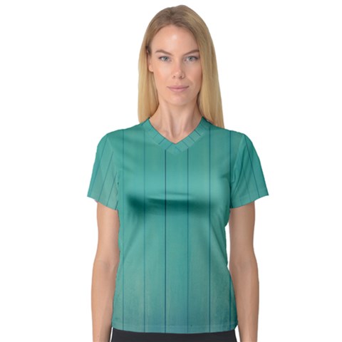 Green Surface  V-neck Sport Mesh Tee by artworkshop