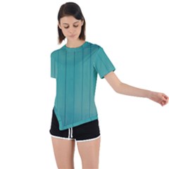 Green Surface  Asymmetrical Short Sleeve Sports Tee by artworkshop