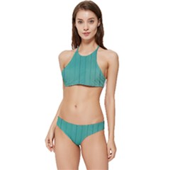 Green Surface  Banded Triangle Bikini Set by artworkshop