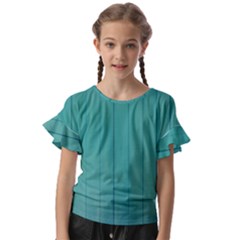 Green Surface  Kids  Cut Out Flutter Sleeves