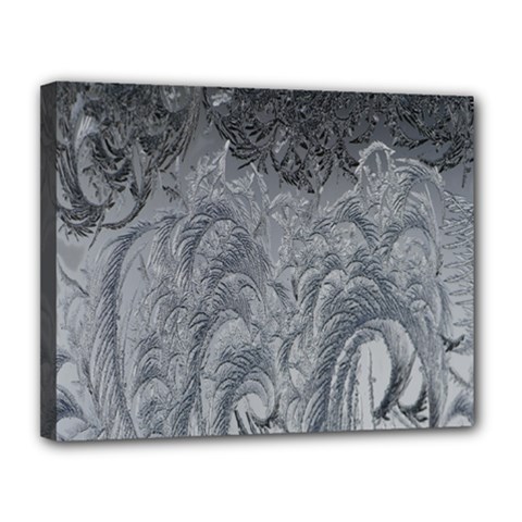 Ice Frost Crystals Canvas 14  x 11  (Stretched)