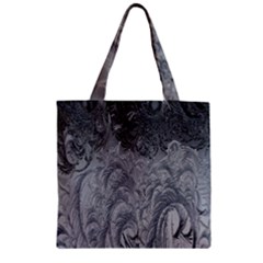 Ice Frost Crystals Zipper Grocery Tote Bag