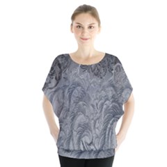 Ice Frost Crystals Batwing Chiffon Blouse