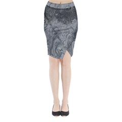 Ice Frost Crystals Midi Wrap Pencil Skirt by artworkshop
