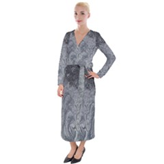 Ice Frost Crystals Velvet Maxi Wrap Dress