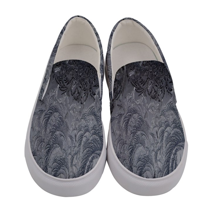 Ice Frost Crystals Women s Canvas Slip Ons