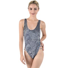 Ice Frost Crystals High Leg Strappy Swimsuit by artworkshop