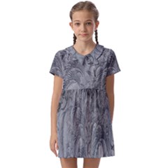 Ice Frost Crystals Kids  Asymmetric Collar Dress by artworkshop