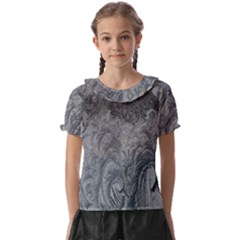 Ice Frost Crystals Kids  Frill Chiffon Blouse by artworkshop