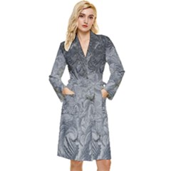 Ice Frost Crystals Long Sleeve Velour Robe