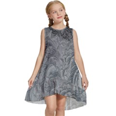 Ice Frost Crystals Kids  Frill Swing Dress by artworkshop