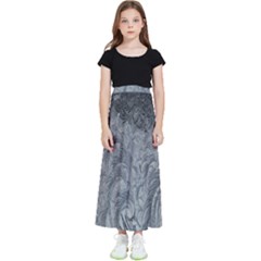 Ice Frost Crystals Kids  Flared Maxi Skirt