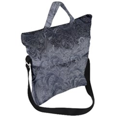 Ice Frost Crystals Fold Over Handle Tote Bag by artworkshop