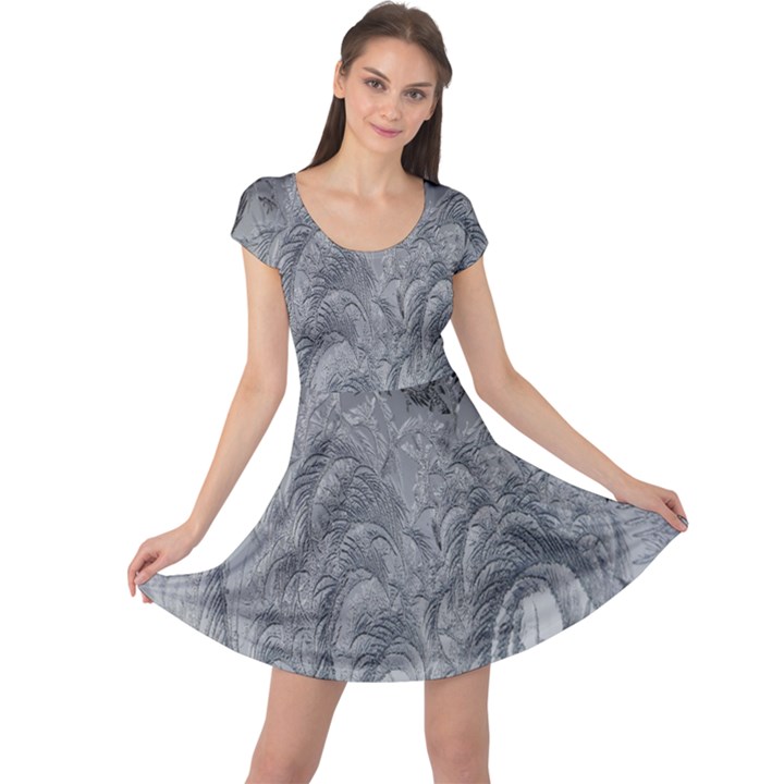 Ice Frost Crystals Cap Sleeve Dress