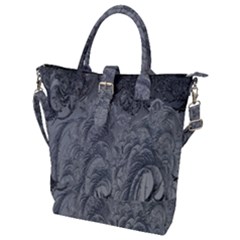 Ice Frost Crystals Buckle Top Tote Bag by artworkshop