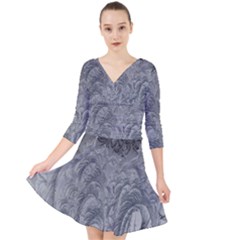 Ice Frost Crystals Quarter Sleeve Front Wrap Dress by artworkshop