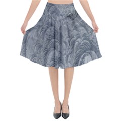 Ice Frost Crystals Flared Midi Skirt by artworkshop