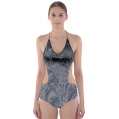 Ice Frost Crystals Cut-out One Piece Swimsuit by artworkshop