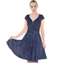  Stars Rotation  Cap Sleeve Front Wrap Midi Dress by artworkshop