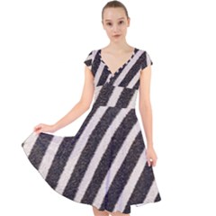  Zebra Pattern  Cap Sleeve Front Wrap Midi Dress by artworkshop