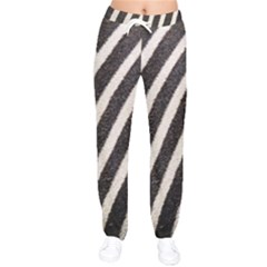  Zebra Pattern  Women Velvet Drawstring Pants by artworkshop