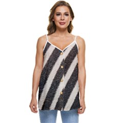  Zebra Pattern  Casual Spaghetti Strap Chiffon Top by artworkshop