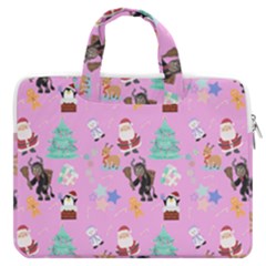 Pink Krampus Christmas Macbook Pro 13  Double Pocket Laptop Bag by InPlainSightStyle