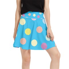 Blue Polkadot Waistband Skirt by nate14shop
