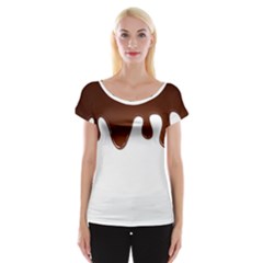 Chocolate Cap Sleeve Top by nate14shop