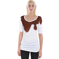 Chocolate Wide Neckline Tee