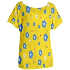 Floral Yellow Women s Oversized Tee by nate14shop