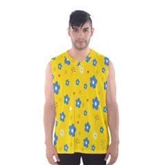 Floral Yellow Men s Basketball Tank Top by nate14shop