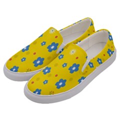 Floral Yellow Men s Canvas Slip Ons by nate14shop